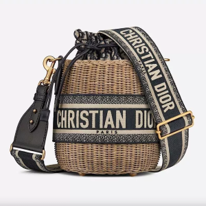 【DIOR】 WICKER Oblique Jacquard Bucket Bag